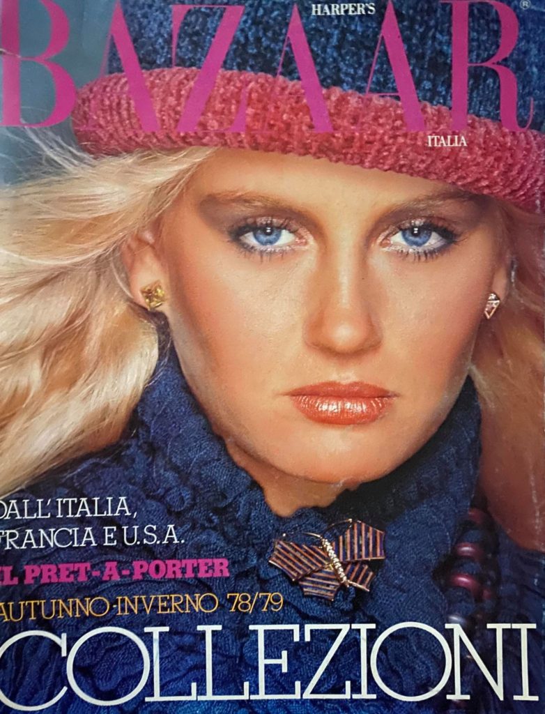 Harper's Bazaar Italia 1978 July-August Issue. Citicorp shoot and World Trade Center shoot. Chris von Wangenheim photographer. Bitten Knudsen on cover.