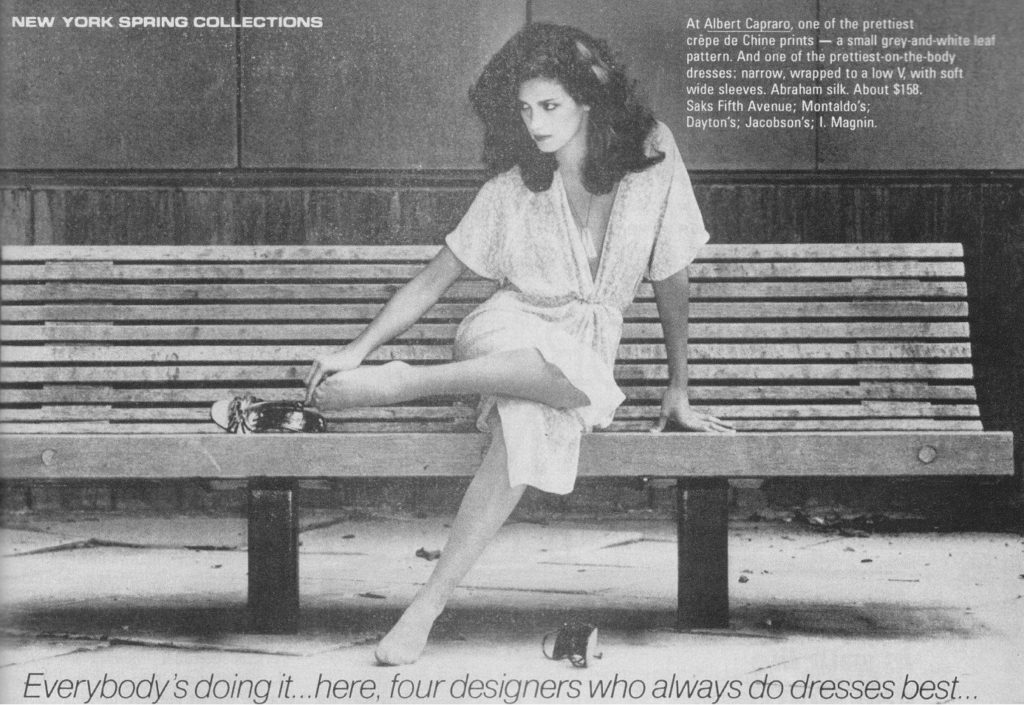 1979 February Vogue US,  Gia Carangi by Andrea Blanch.