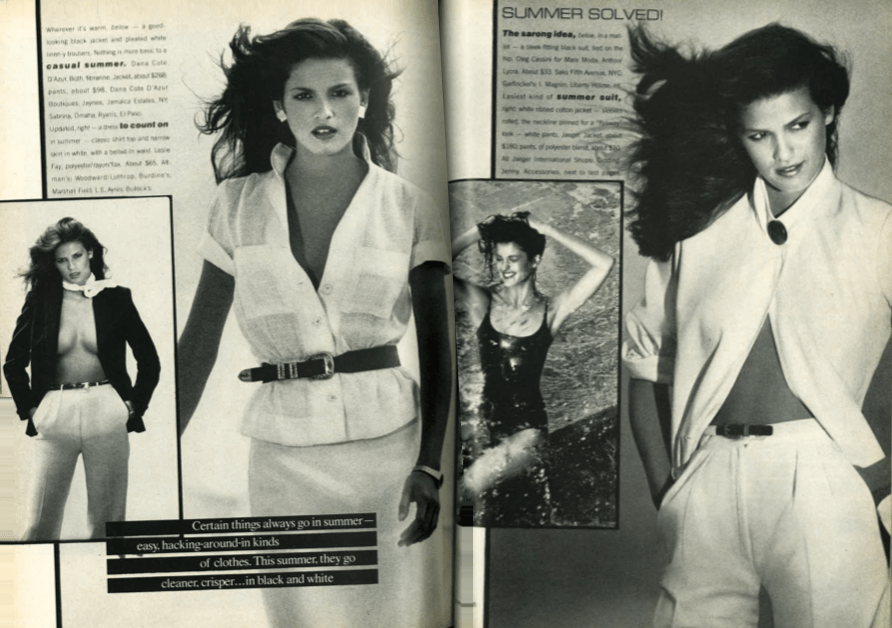 1979 May Vogue US.  Gia Carangi, Patti Hansen, Janice Dickenson and Mike Holder. Mike Reinhardt photographer.