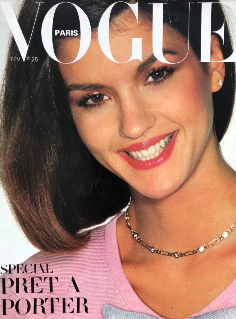 Vogue Paris February 1980. Janice Dickinson cover. Inside, Gia Carangi for Christian Dior and Giorgio Armani.