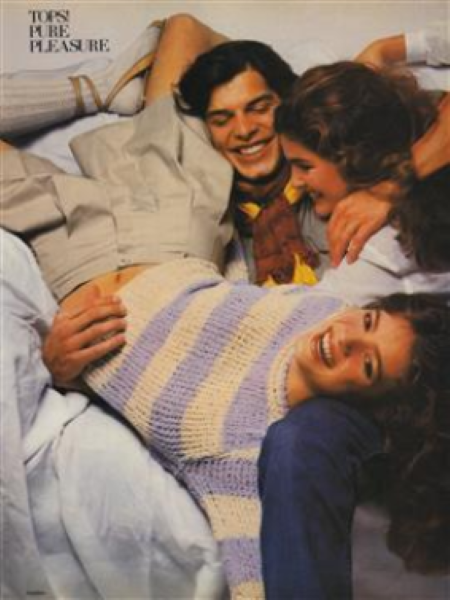 1980 March Vogue US. Gia Carangi, Alessandro Stepanoff and Eva Voorhees models. Richard Avedon photographer, Perry Ellis designer.