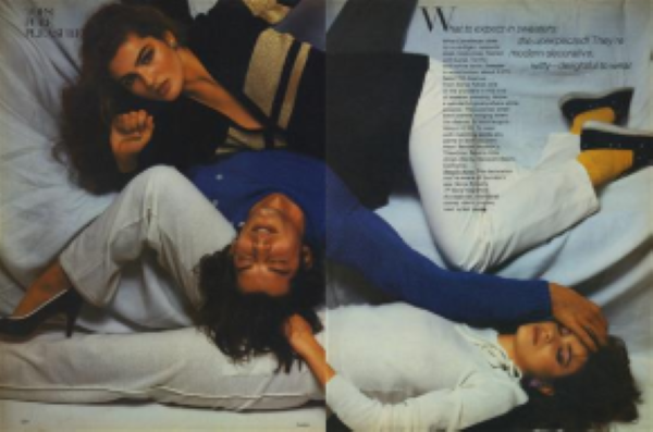 1980 March Vogue US Gia Carangi, Alessandro Stepanoff, Eva Voorhees, Richard Avedon photographer