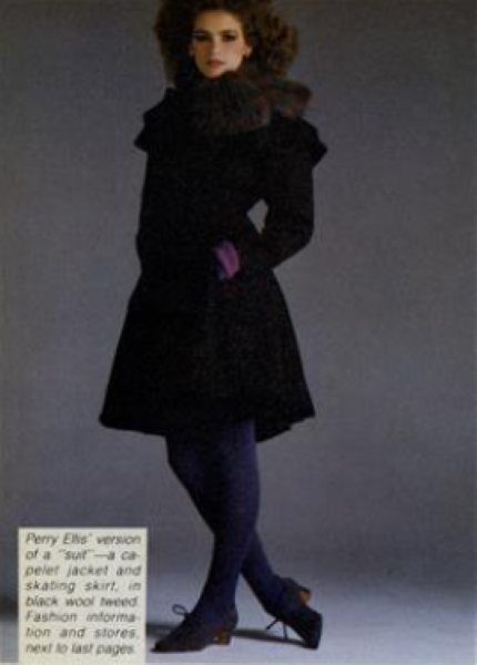 1980 August Vogue US. Gia Carangi, Richard Avedon photographer, Perry Ellis designer.