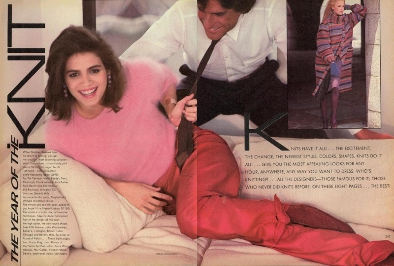 1980 August Vogue US.  Gia Carangi for Perry Ellis. Patrick Demarchelier photographer.