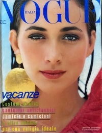 Gia Carangi in Vogue Italia June 1981. Cover Model Moira O'Brien, Giampaolo Barbieri photographer, Nando Chiesa makeup.