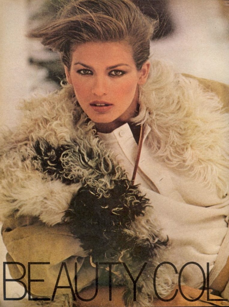 Gia Carangi's first appearance in Vogue US Magazine, October 1978. 
Arthur Elgort photographer. Christiaan hair. Way Bandy makeup.
Vogue debut.