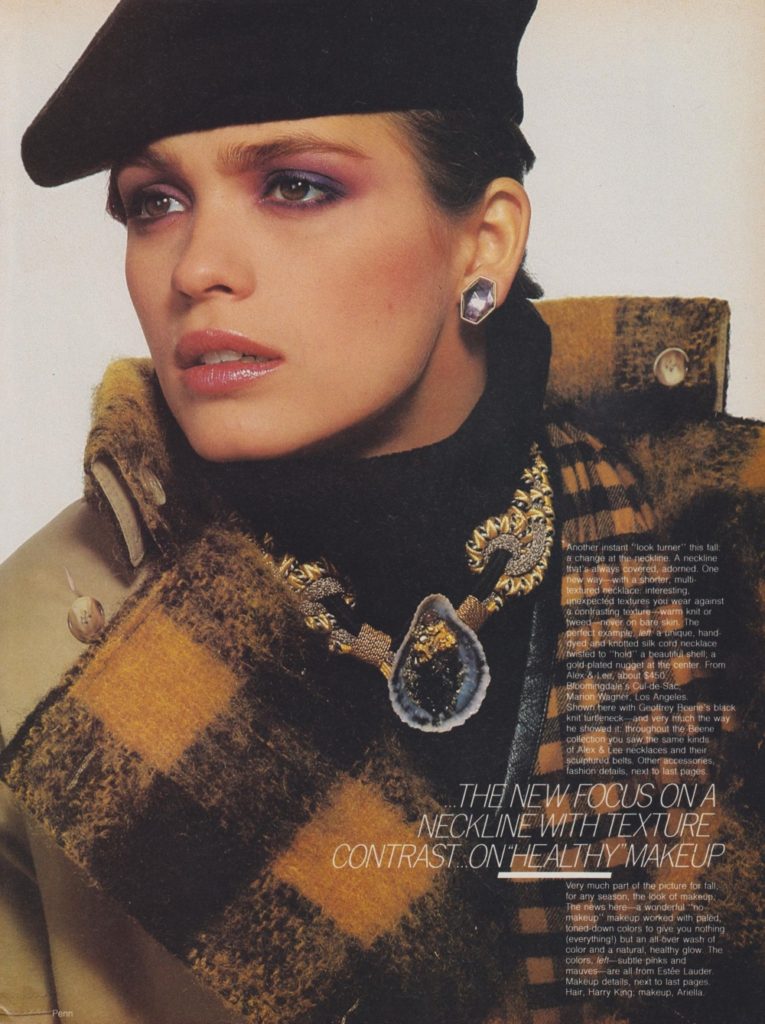 1980 July Vogue US. Gia Carangi. Irving Penn photographer.  Harry King hair, Ariella makeup.