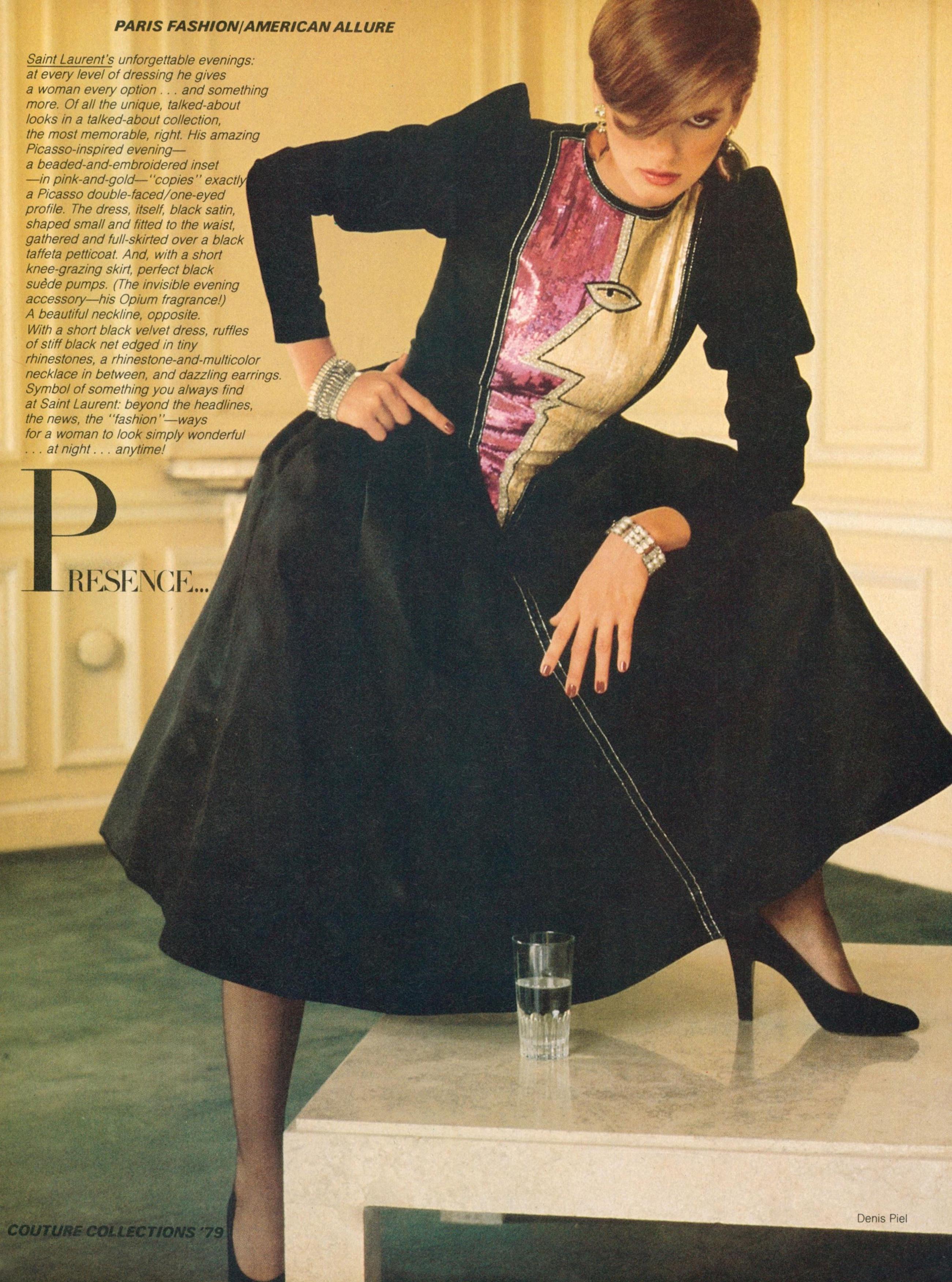 1979 October Vogue US. Gia Carangi, Denis Piel photographer.  Paris Fashion.  American Allure