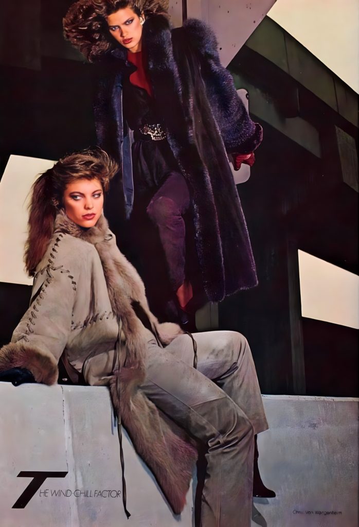 Gia Carangi and Lisa Vale. Vogue 1979 November. Chris Von Wangenheim photographer. John Sahag hair, Alberto Fava makeup. The Wind-Chill Factor.