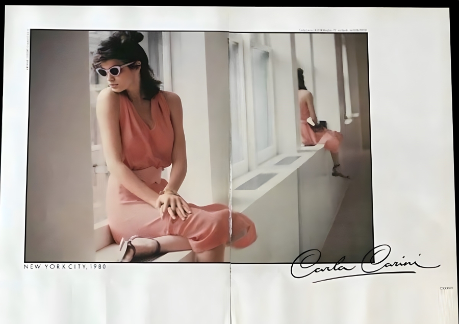 Gia Carangi for 1980 March Linea Italia. Arthur Elgort photographer. Carla Carini designer.