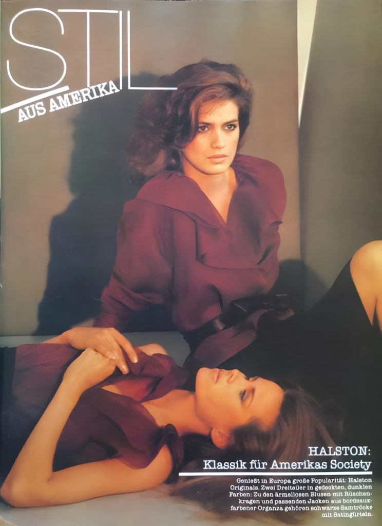1980 September Vogue Deutsch. Gia Carangi and Micaela Sundholm. Photographer Bruce Weber. Makeup Sophie Levy, Hair Louis Alonzo.