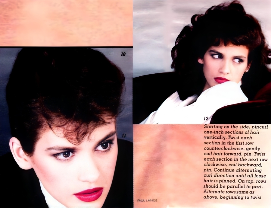 Gia Carangi for Glamour magazine, December 1980 issue. Paul Lange photographer, Garren hair, Wesley makeup.