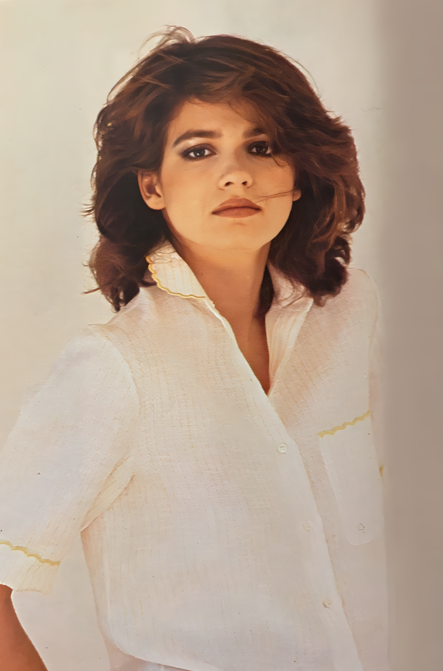 Gia Carangi, Vogue Italia June 1981. Renato Grignaschi photographer, Bruno Demetrio hair, Alberto Fava makeup.