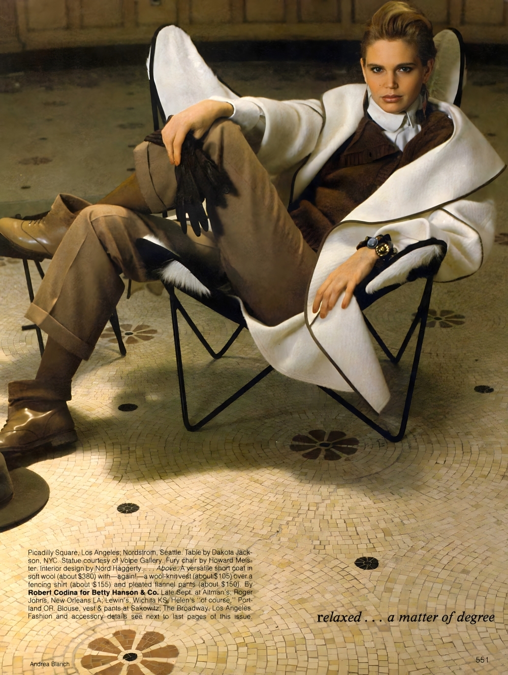 Ariane Larteguy model. Vogue US September1982. Andrea Blanch photographer.