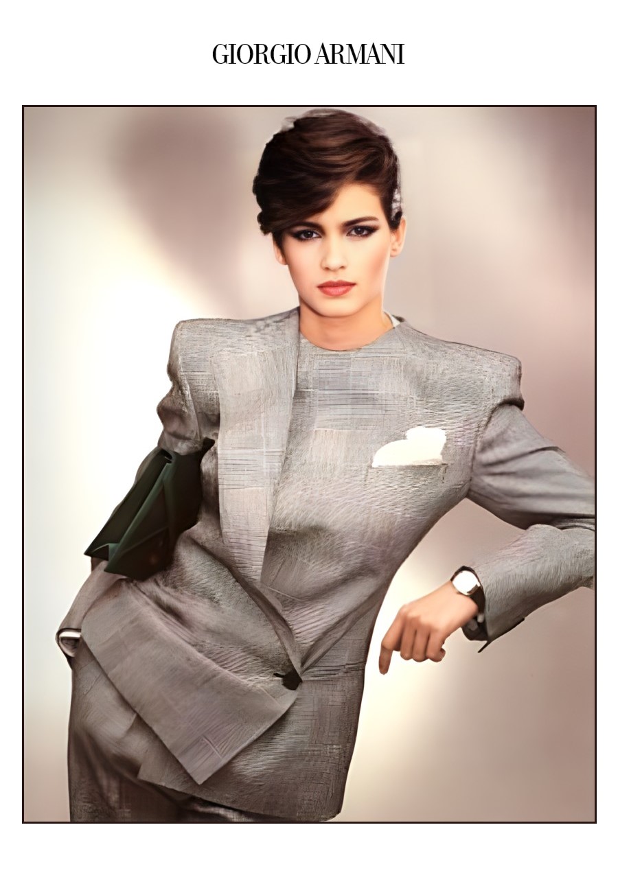 Gia Carangi for the 1980 Giorgio Arman campaign. Photographer Aldo Fallai.