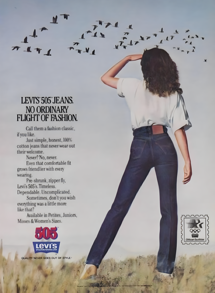 Levi's ad for Vogue September 1983. Unconfirmed identification of Gia Carangi.