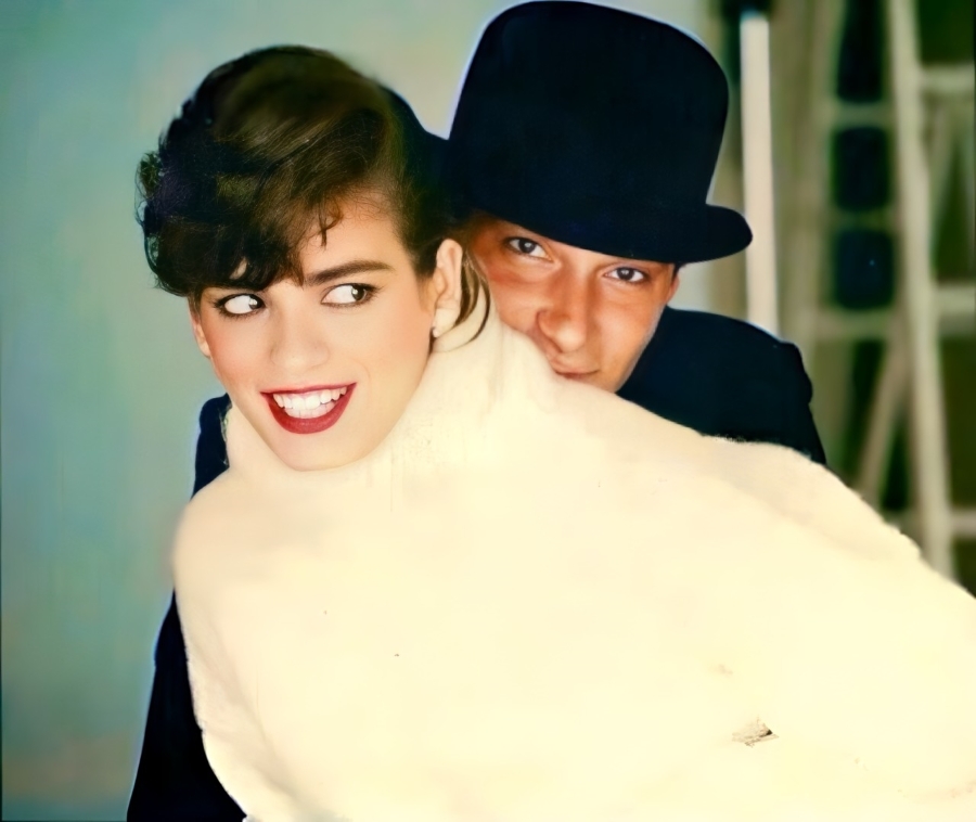 Candid photo of Gia Carangi and Hairstylist Garren. Taken during the shoot for Glamour magazine, December 1980 issue.