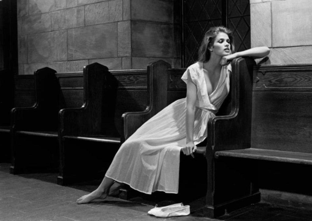 Gia Carangi by Robert Farber photographer for Bloomingdales, photoshoot location Keating Hall.