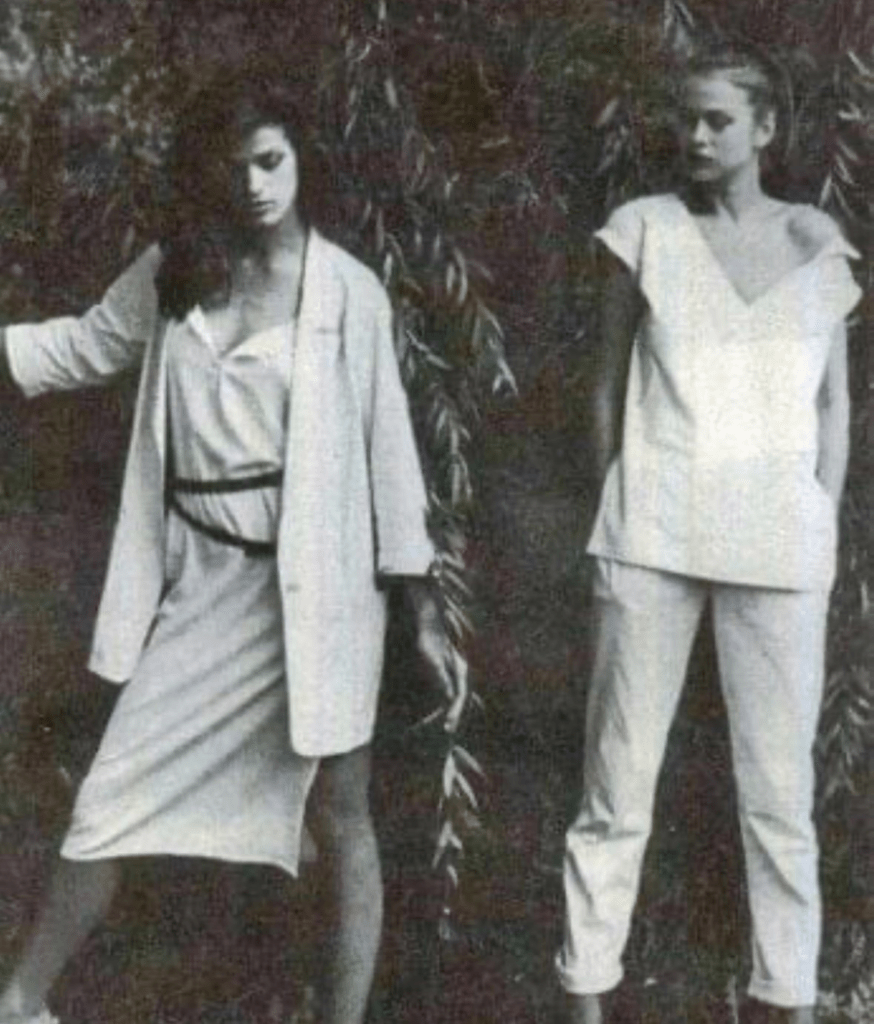 Gia Carangi and Lena Kansbod for Anne-Klein. Susan Shacter photographer.