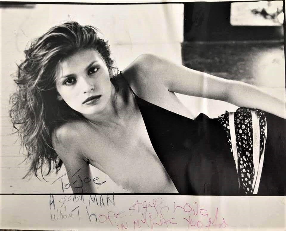 Gia Carangi polaroid taken by Andrea Blanch.  Gia writes message on photo and gives it to her good friend Joe Petrellis photographer.  To Joe, a special man whom I hope stays in my live, Love You Joe.