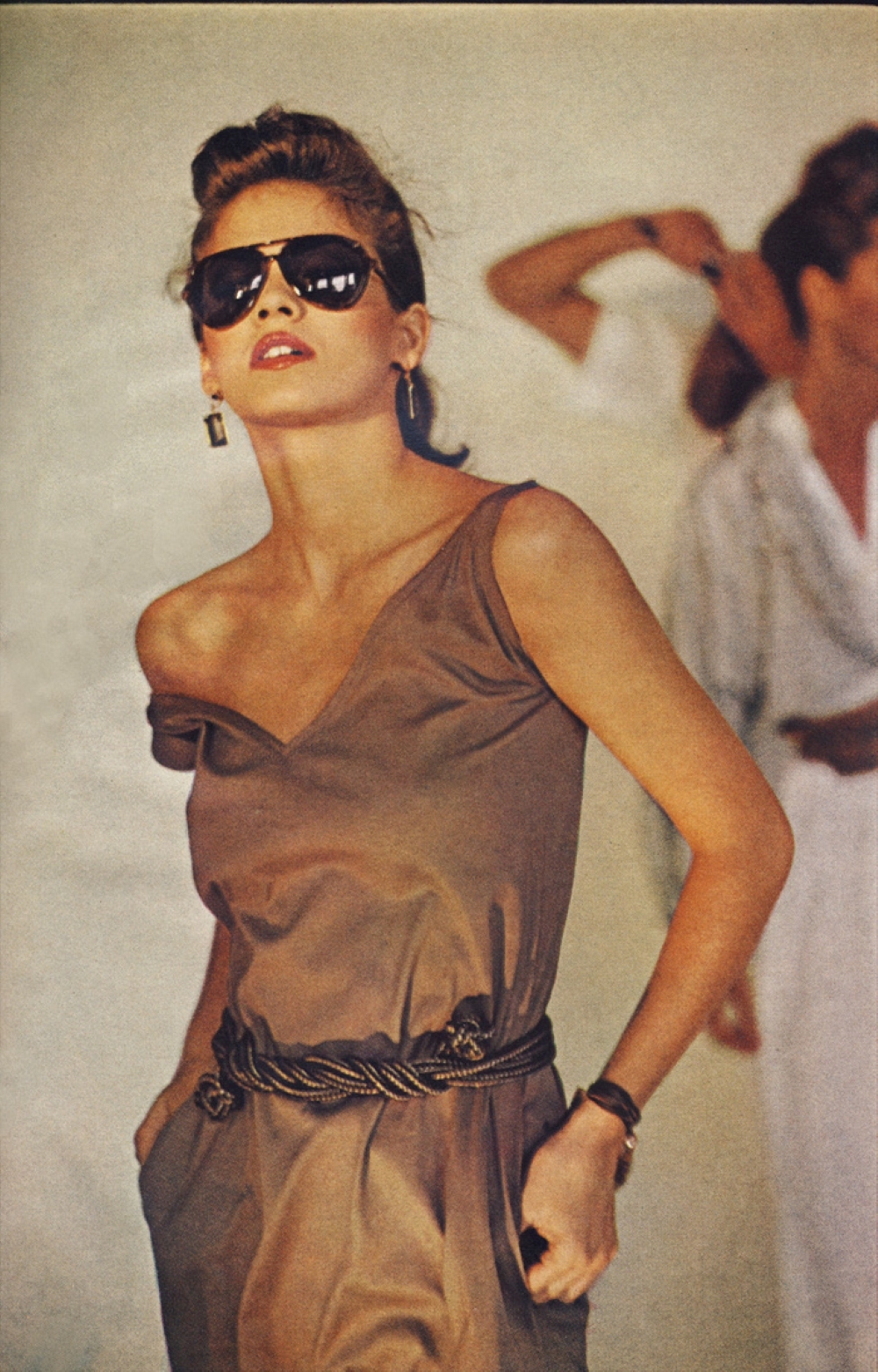 Gia Carangi in 1978 November Vogue US. Arthur Elgort photographer, Christiaan hair, Alberto Fava makeup.
