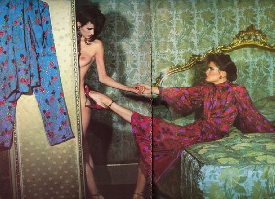 1978 September Harper's Bazaar Italia. "Special Alta Moda Collection"
ROME ITALY: Gia Carangi and Julie Foster by Chris Von Wangenheim photographer, Maury Hopson hair, Ariella makeup.
The Grand Hotel, Rome, Italy.