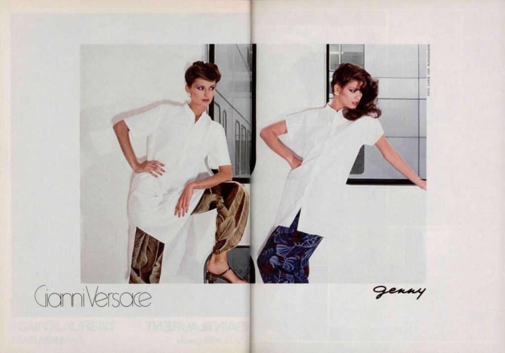 Gia Carangi.  Vogue Italia March 1979 volume 1 and 2. With Regine Jaffry.  Chris von Wangenheim photographer, Maury Hopson hair, Sandy Linter makeup