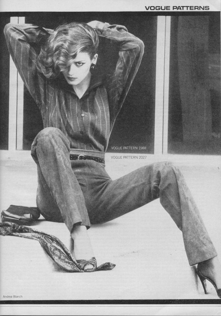 Gia Carangi Vogue US October 1978.   Andrea Blanch photographer, Bob Fink hair, Sandy Linter makeup.
Gia Carangi's Vogue US debut. 