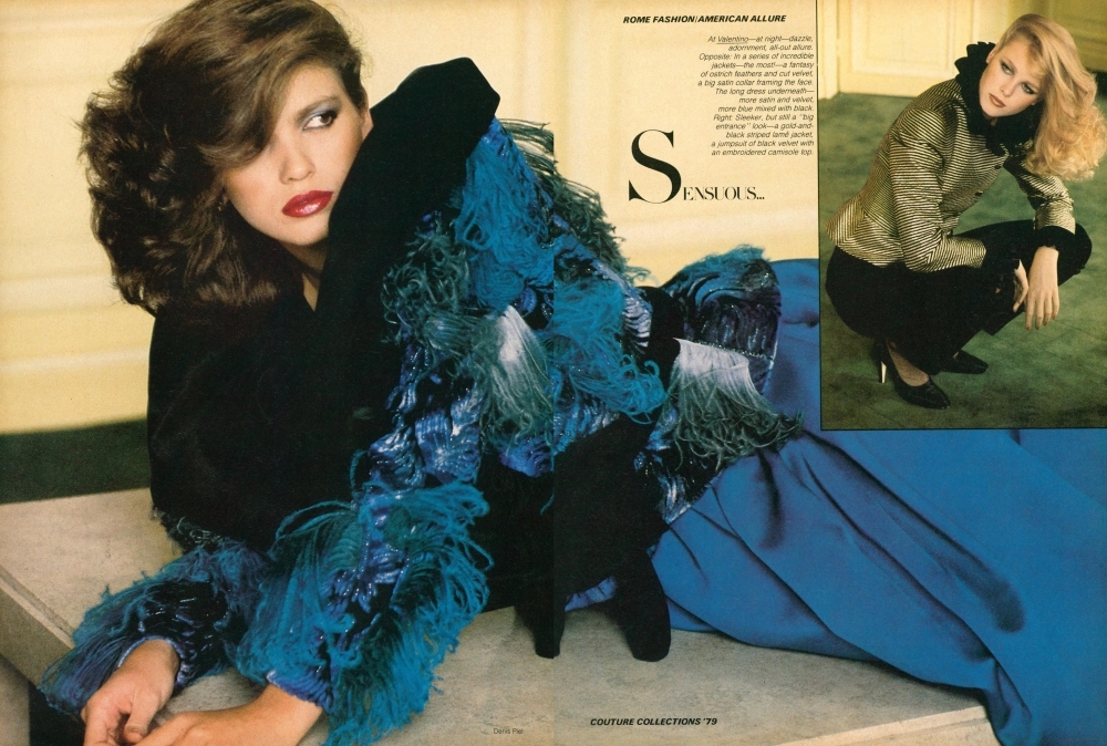 1979 October Vogue US. Gia Carangi, Denis Piel photographer.  Paris Fashion.  American Allure